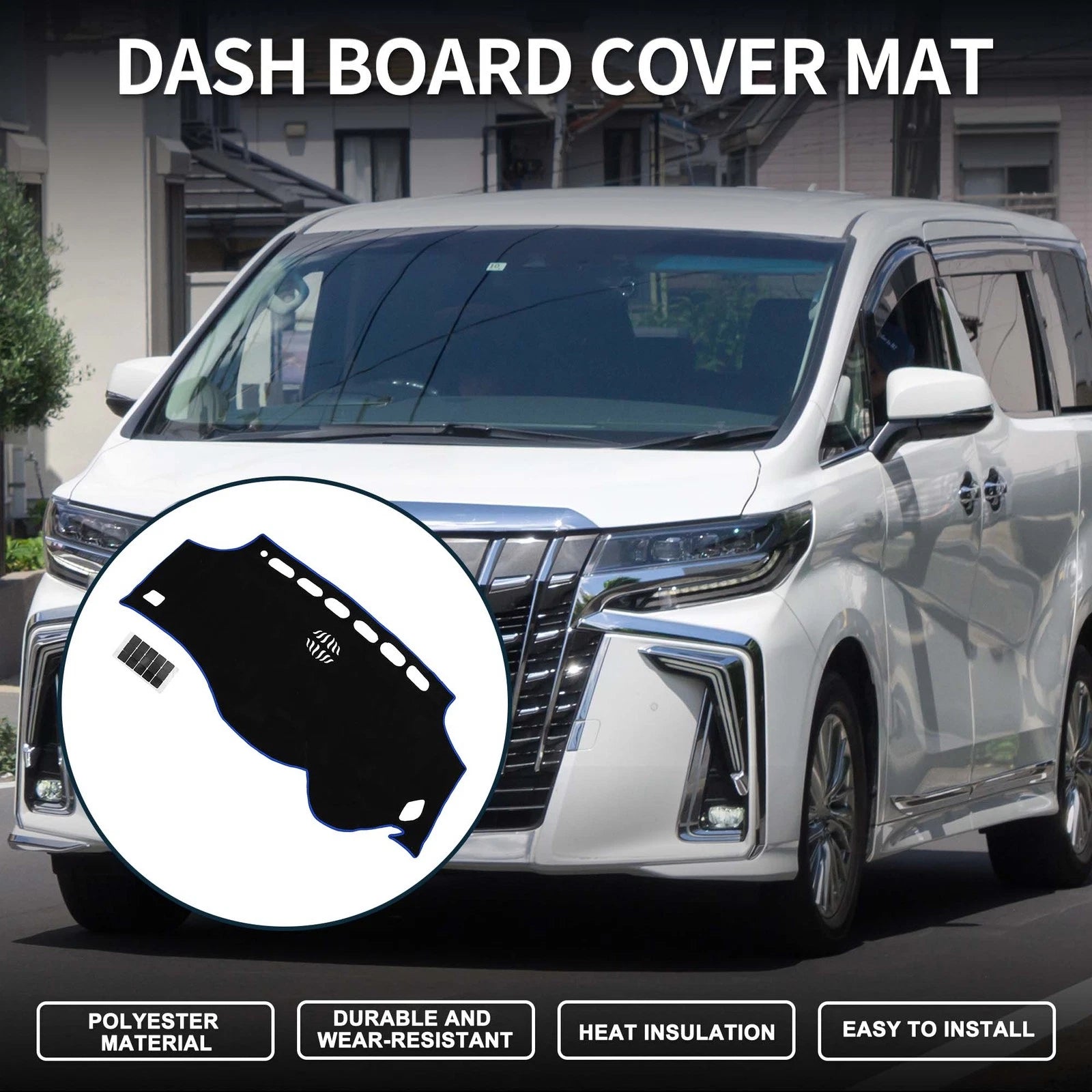 Dashboard Dash Cover Mat Replacement for Toyota Vellfire (2008–2015)