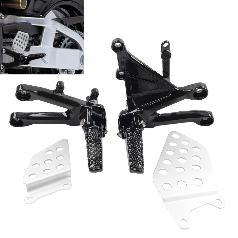 2X Black Front Driver Foot Pegs Bracket for Honda CBR1000RR (2004–2007)