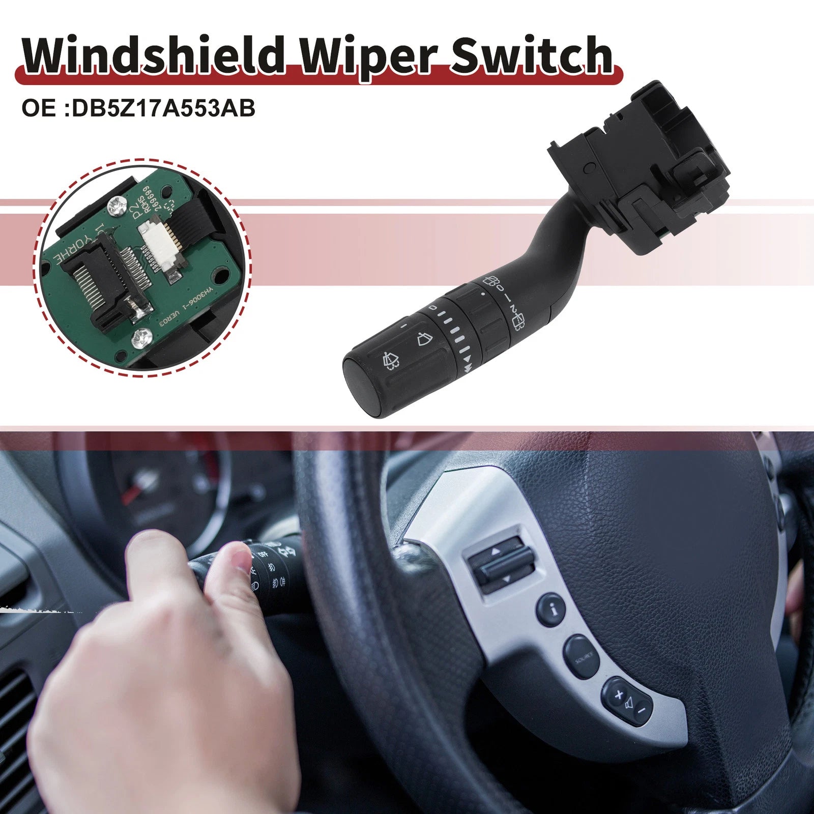 Front Windshield Wiper Switch for Ford Explorer (2011–2015) No.DB5Z17A553A B