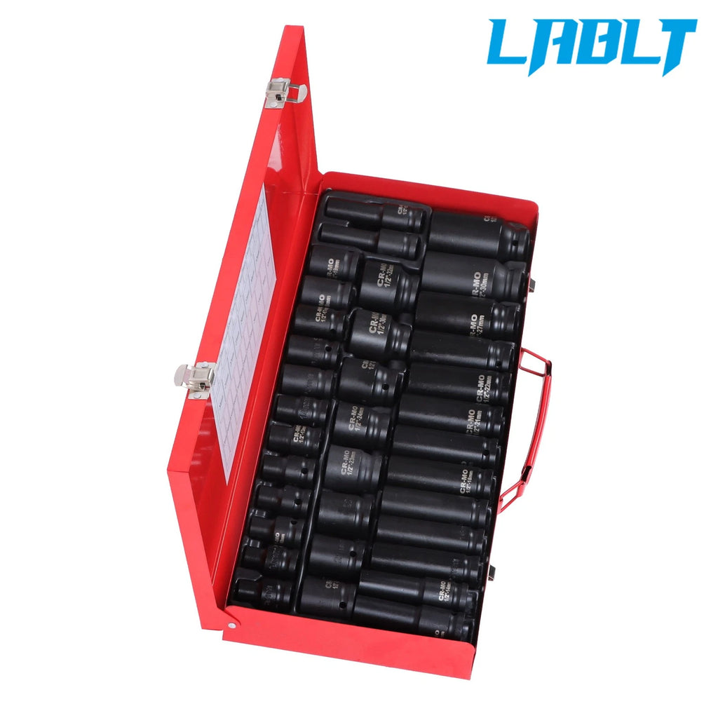 35pcs 1/2" Deep Impact Socket Set for Garage (8-32mm)
