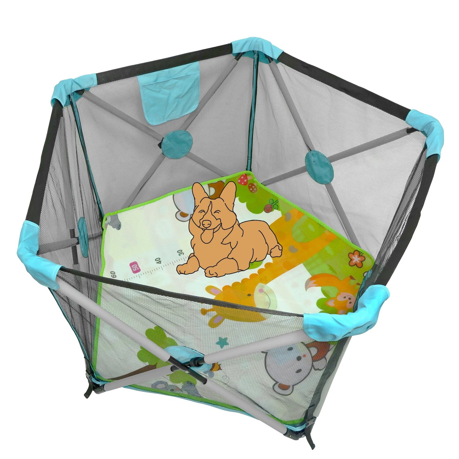 Safety Playpen for Kids & Pets - Portable Foldable Mesh Playard