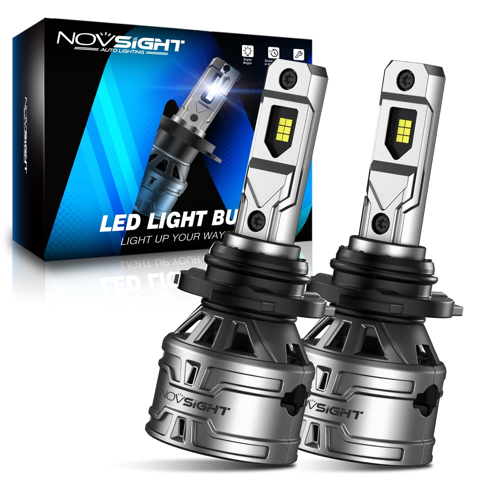 2X 9005 LED Headlight Bulbs for NOVSIGHT (26000LM)