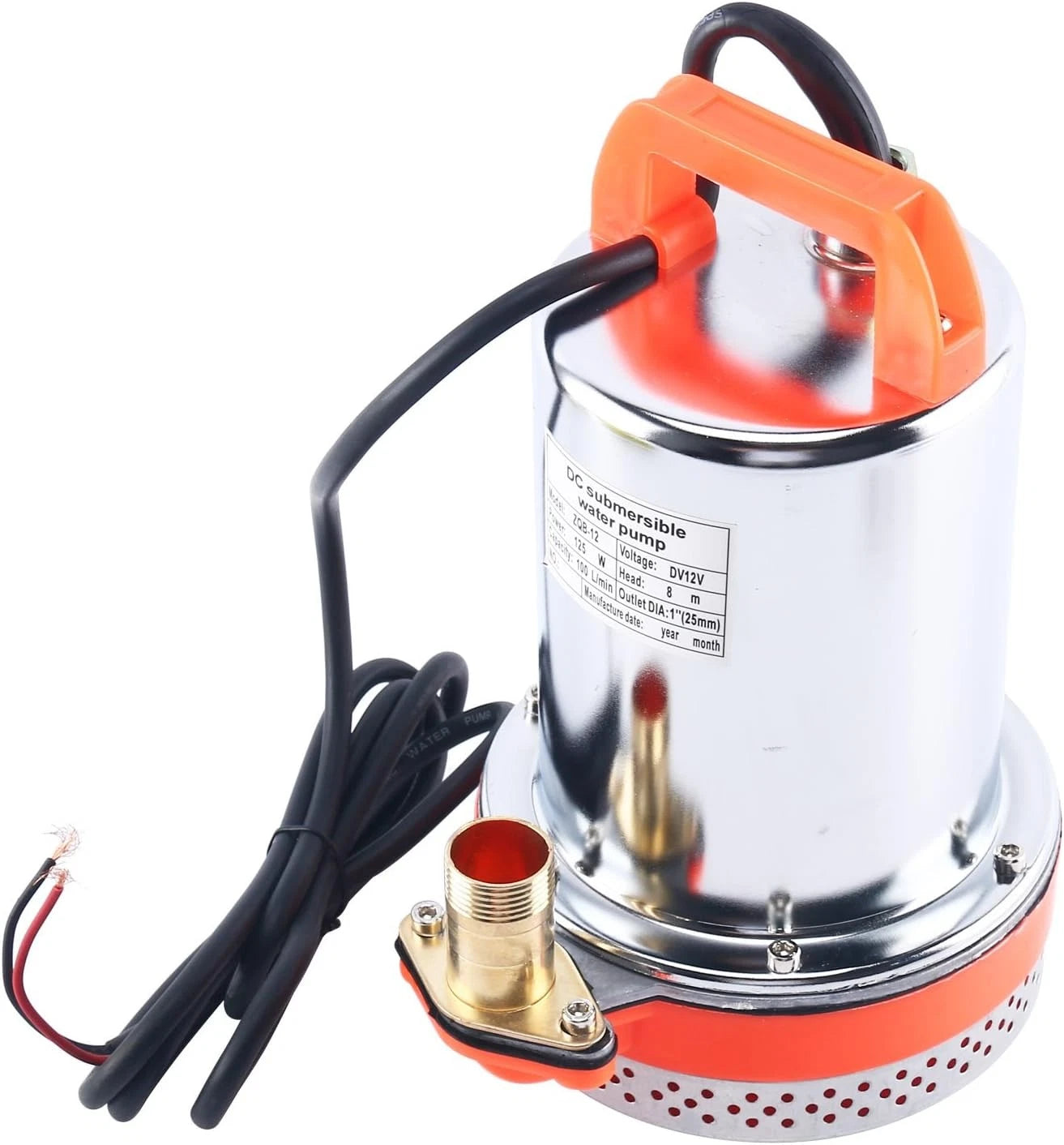 12V Submersible Well Booster Pump for Farm & Ranch (125W, 26ft Lift)