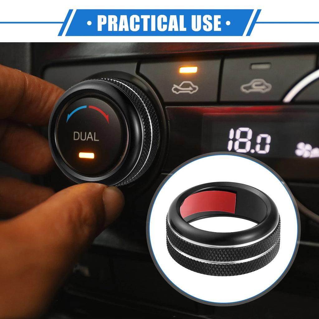 3 Pcs AC Climate Control Knob Rings Replacement for Chevrolet Corvette C6 (2005–2013) Black