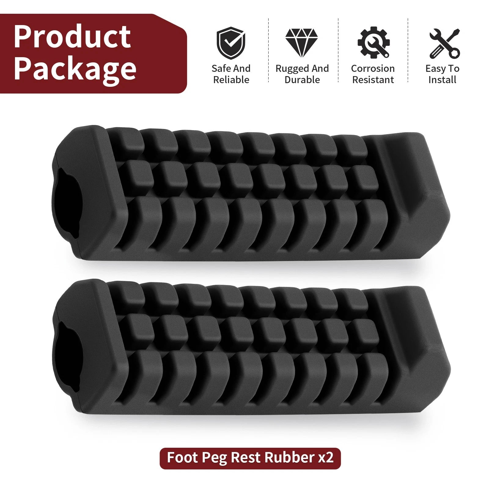 2X Foot Peg Rest Rubber for Suzuki QuadSport 80 LT80 LT80S (1987–2006) 43551-40B00