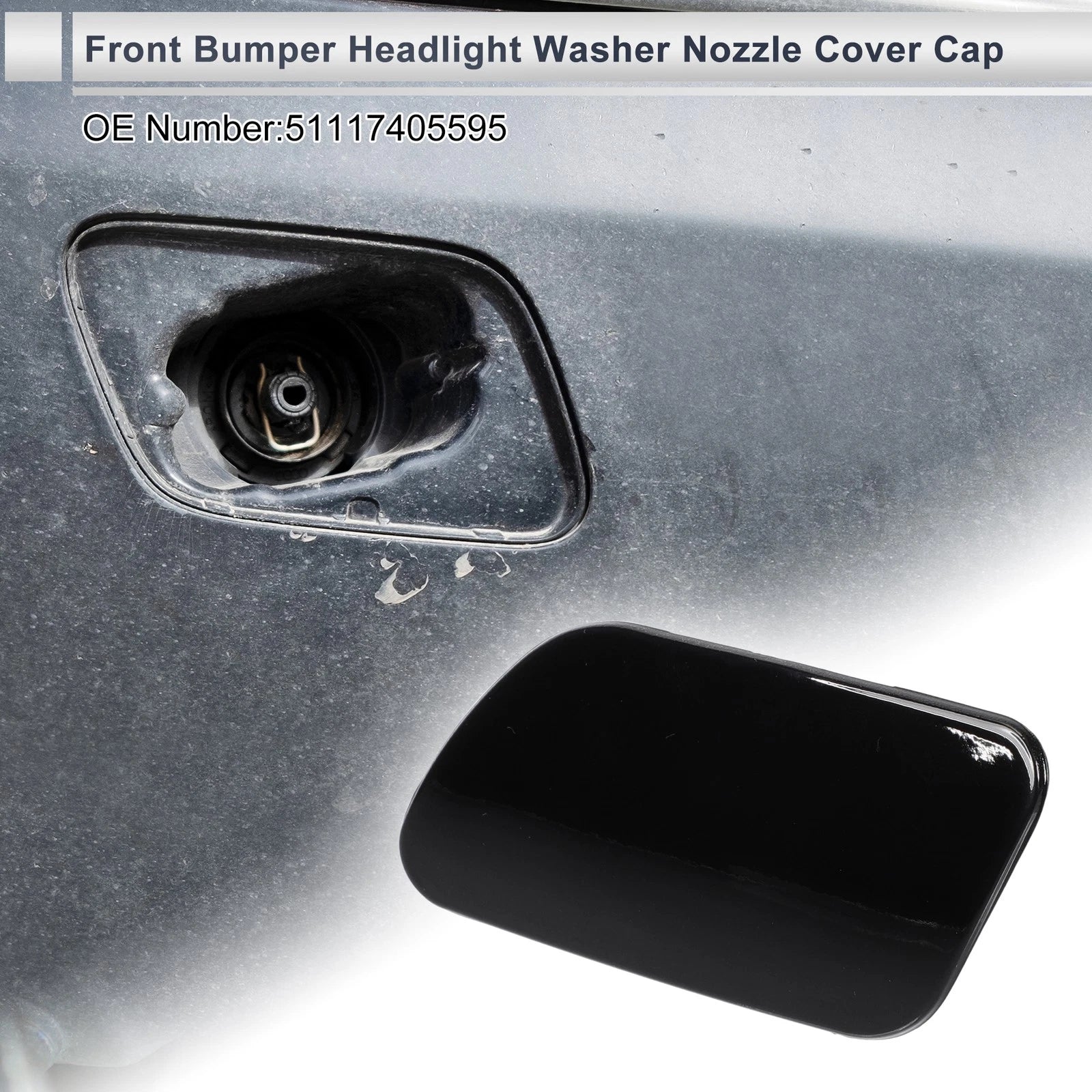 Front Left Headlight Washer Nozzle Cover Cap for BMW 740i (2002–2008)