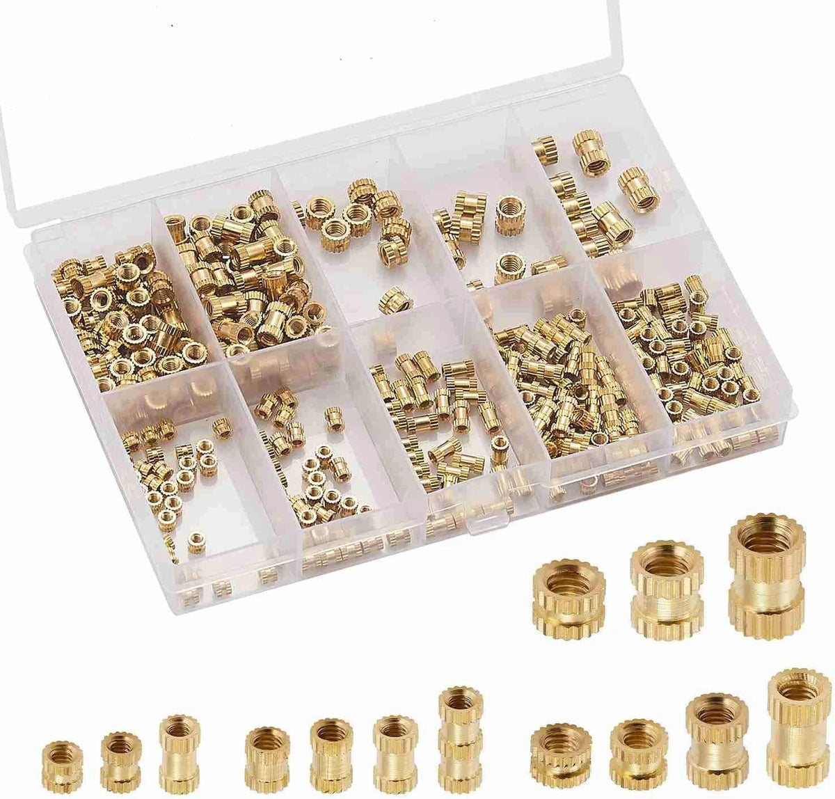 360X Brass Threaded Insert Nuts for M2 M2.5 M3 M4 (Universal)