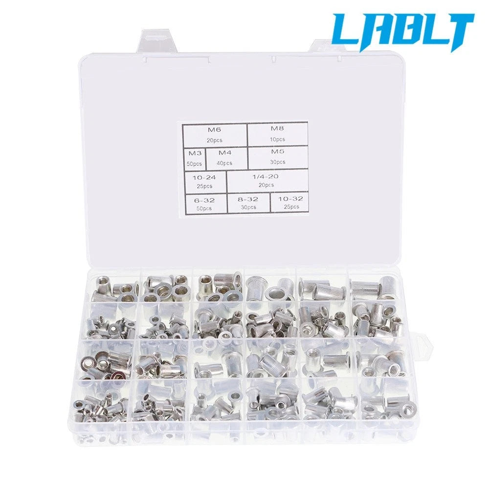 150pcs Aluminum Rivet Nut Kit for Metric & SAE Applications