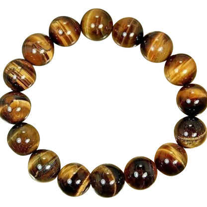 Natural Stone Tiger's Eye Round Beads Bracelet for Unisex