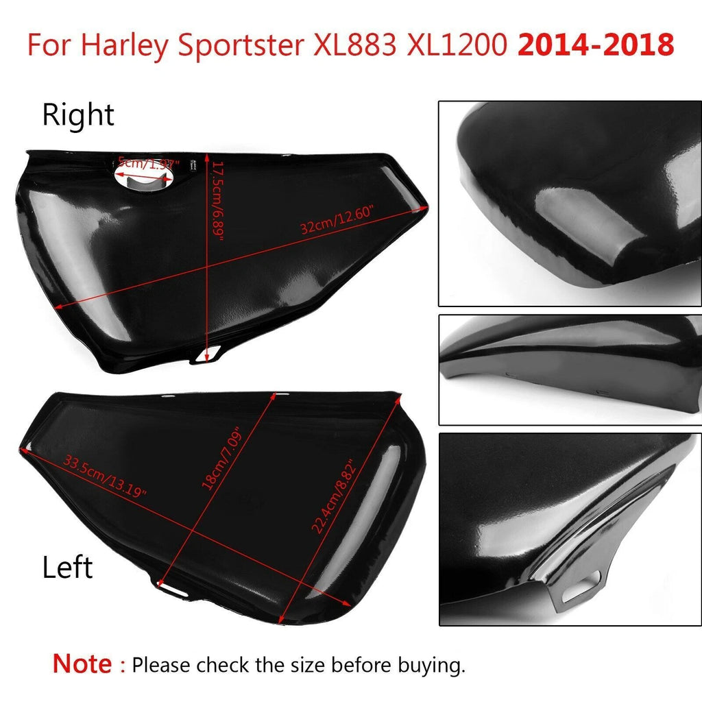1 Pair L&R Side Battery Cover for Sportster XL Iron 883 1200 (2014–2018) T9