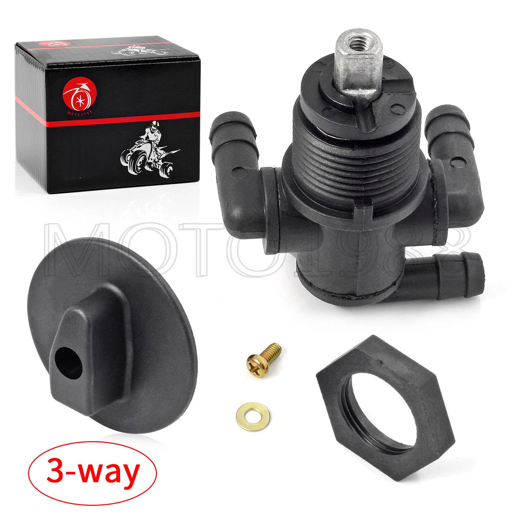 Fuel Valve Petcock 3 Way & Knob Nut for Polaris Sportsman 335 400 500 (1996–2008)