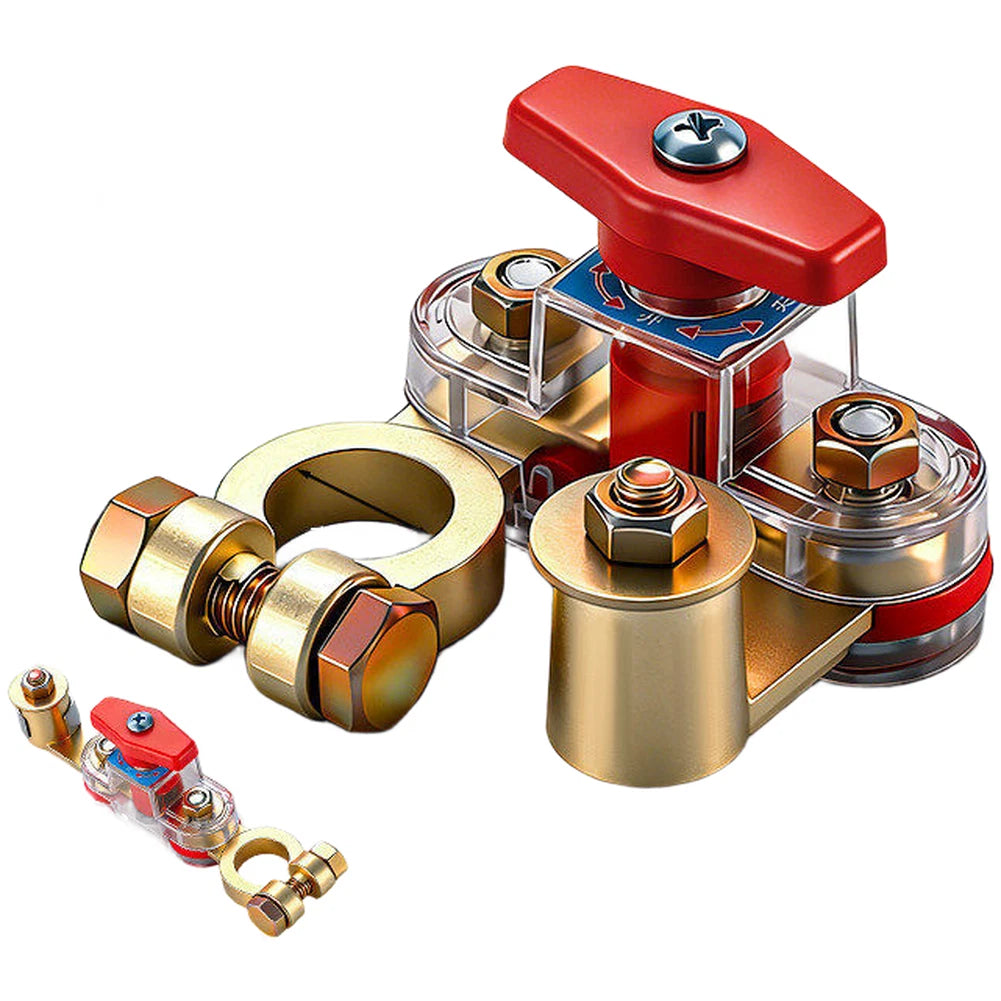 Rotatable Dual-Terminal Battery Disconnect Switch for 12V and 24V Vehicles