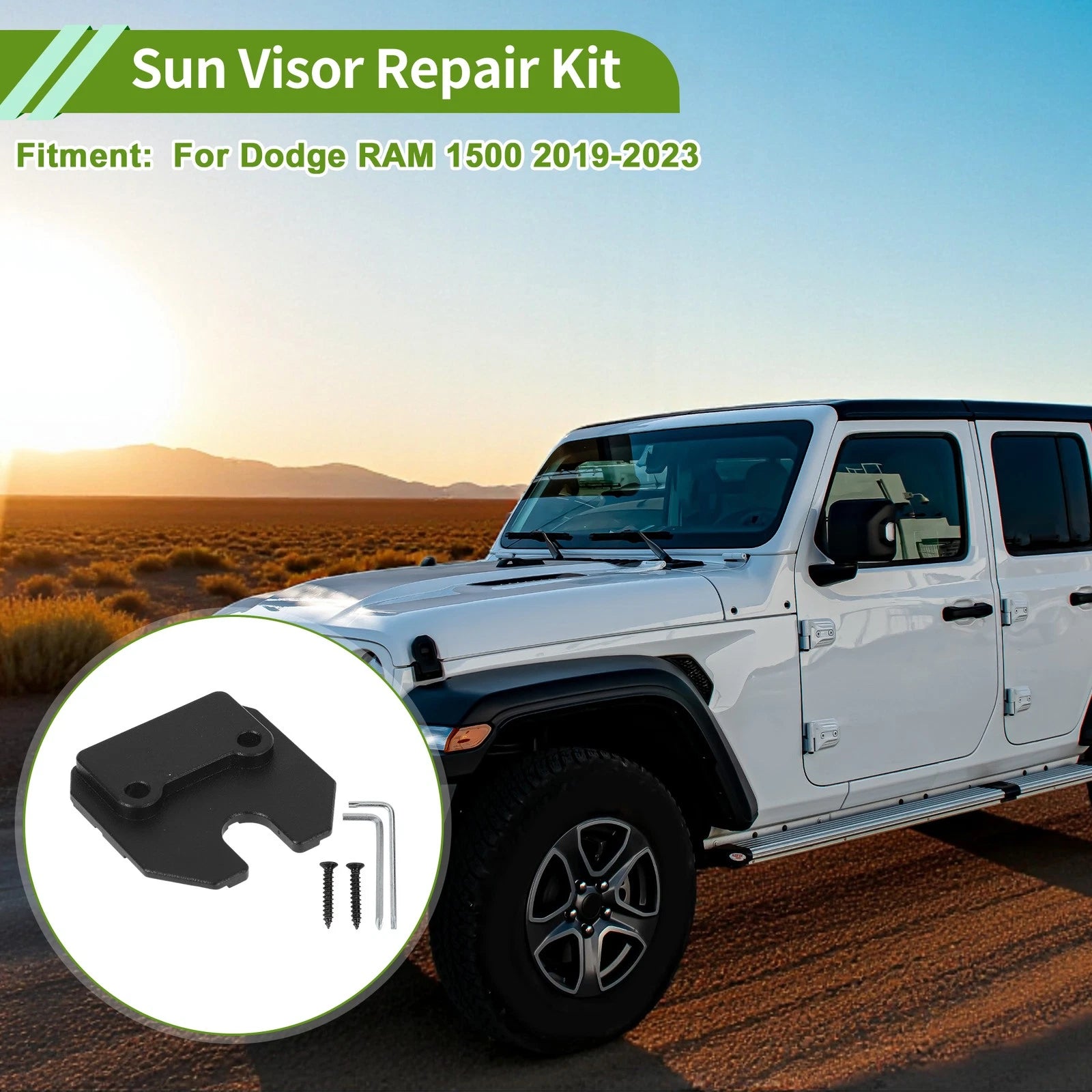 Sun Visor Repair Kit Replacement for Dodge Ram 1500 (2019–2023) Aluminum
