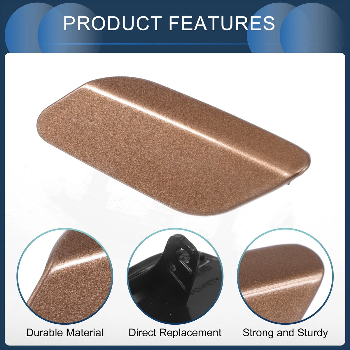 Front Left Washer Nozzle Cover Cap for Volkswagen Jetta A6 (2011–2014) Brown