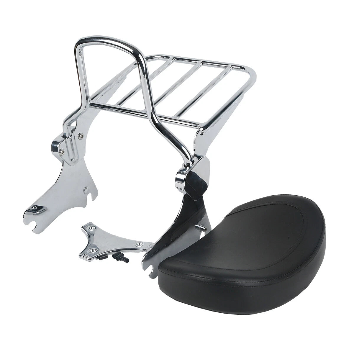 Chrome Detachable Backrest Sissy Bar Luggage Rack for Harley Touring (1997–2008)