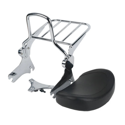 Chrome Detachable Backrest Sissy Bar Luggage Rack for Harley Touring (1997–2008)