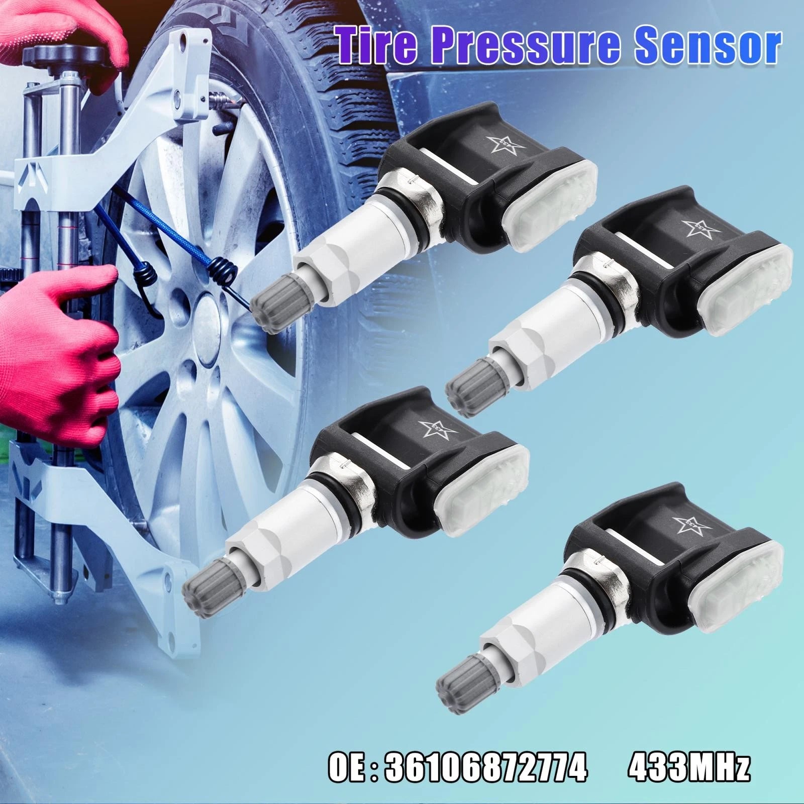 TPMS Sensor 4PCS 433MHz Replacement for BMW X5 (2007–2013)