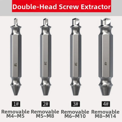 4X Double Ended Screw Extractors for Easy Bolt Removal