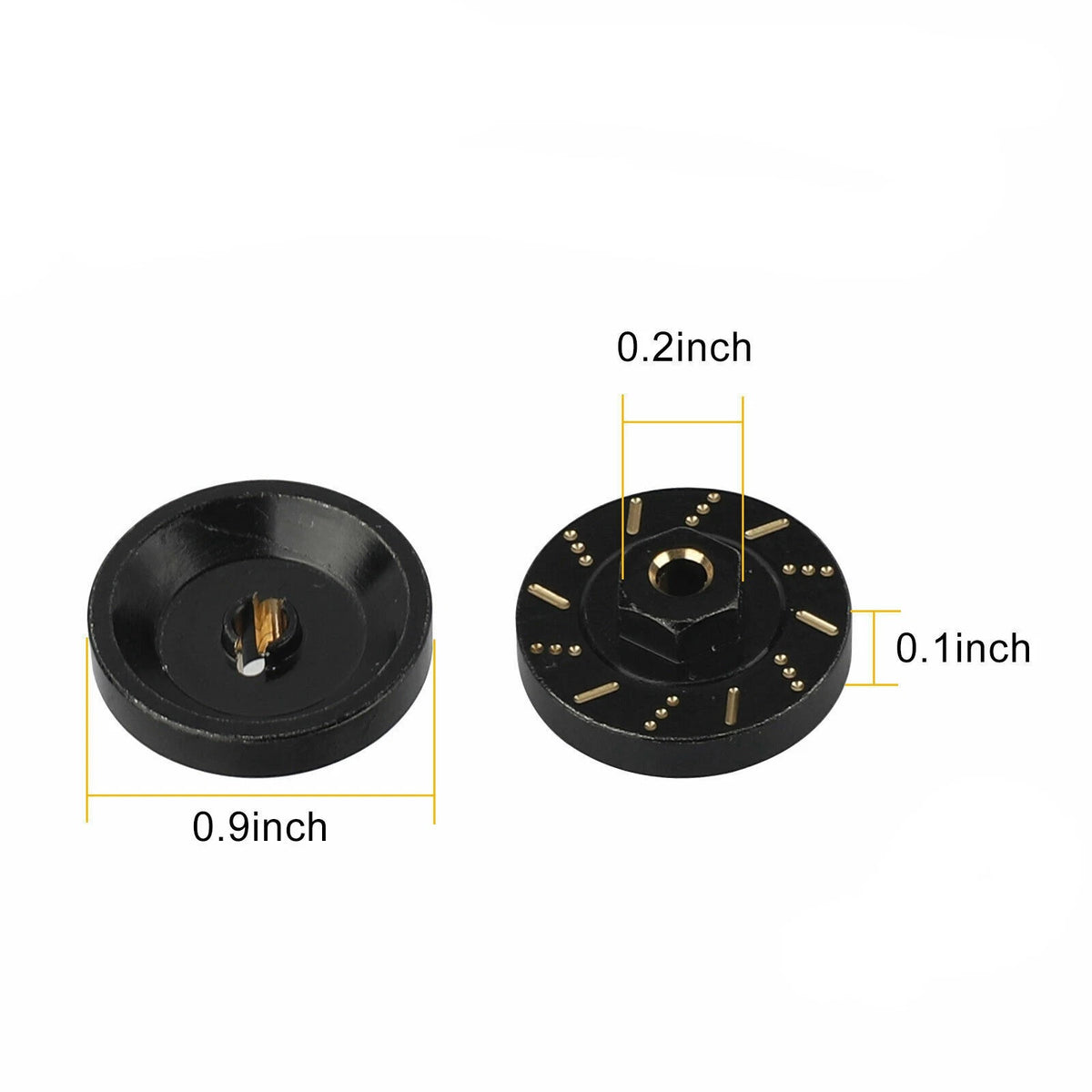 4Pack Brass Wheel Hex Adapter for Axial SCX24 90081 (2020–2023)