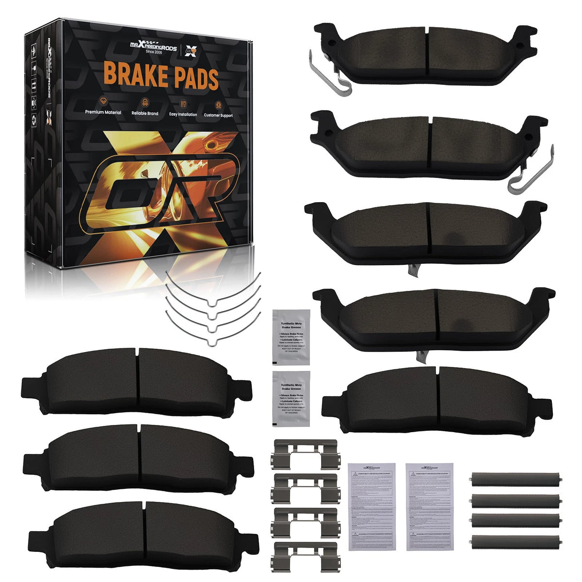 Front Rear Brake Pads Kit for Ford F-150 (2004–2008) P1083 P1012
