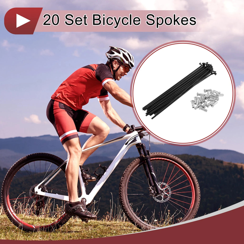 Bicycle Spokes Replacement Set 12G 154 mm Carbon Steel for Wheel (1)