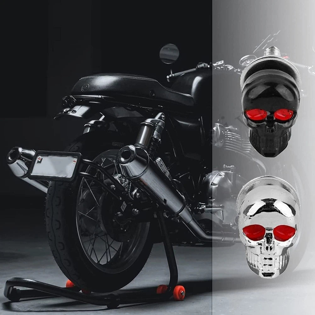 Skull License Frame Bolts 2Pcs for Motorcycle with Fastener