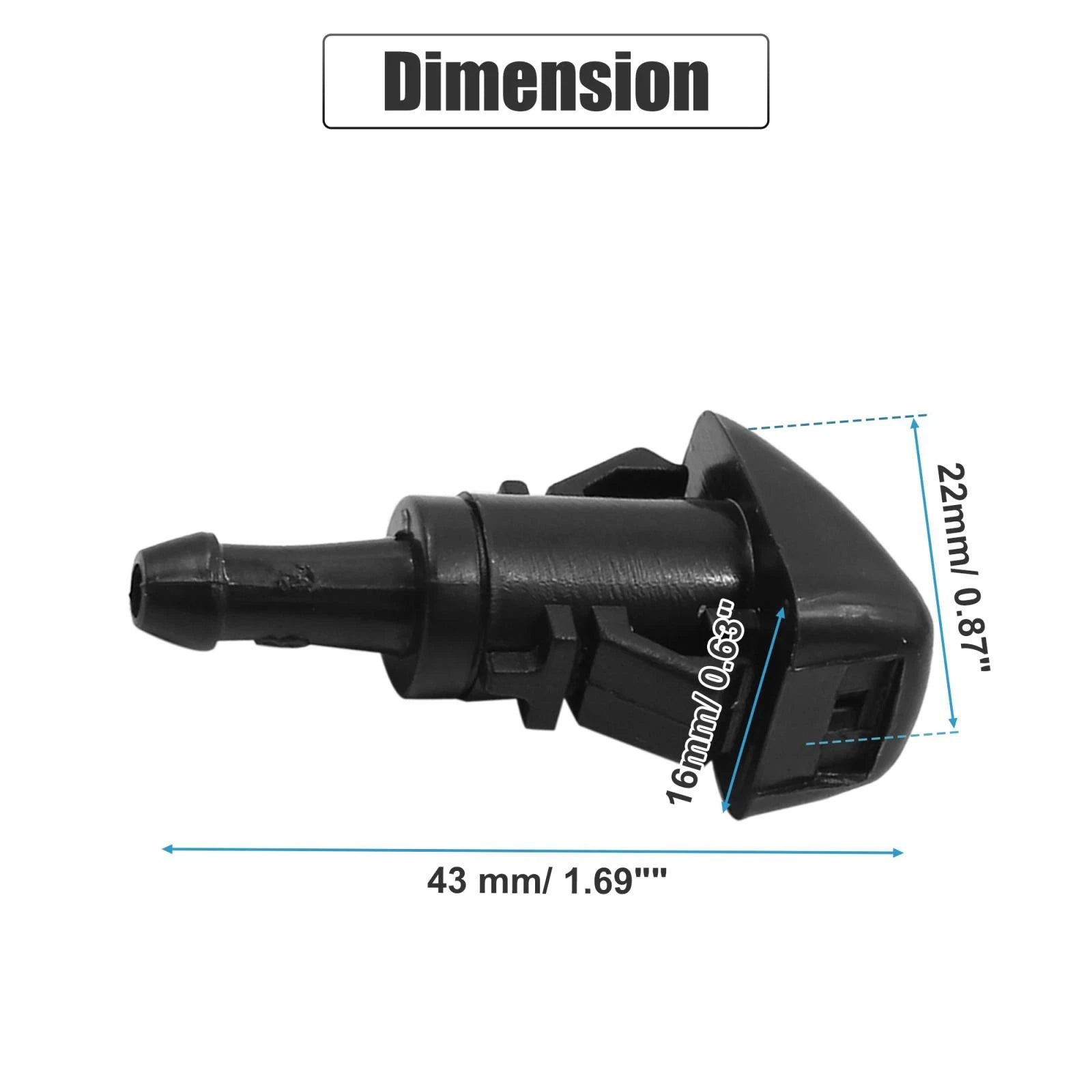2pcs Windshield Wiper Nozzles Front Replacement for GMC Envoy Chevy Trailblazer (2002–2009)