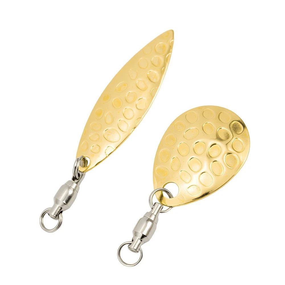 48pcs Yellow White Metal Spinner Lures (1.4x1.8cm, 1.6x2.7cm)