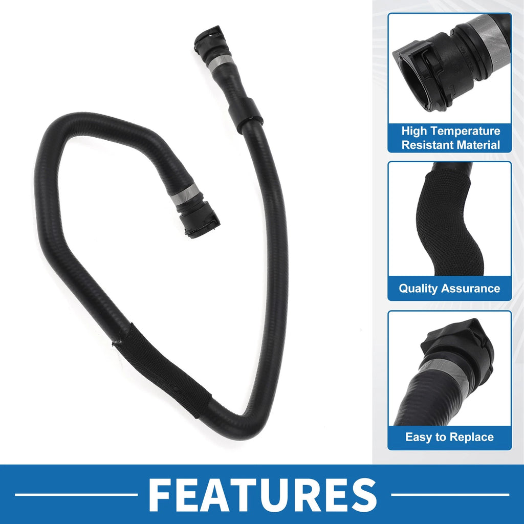 Engine Radiator Hose Replacement for BMW 535i 3.0L (2011–2016) Rubber Black