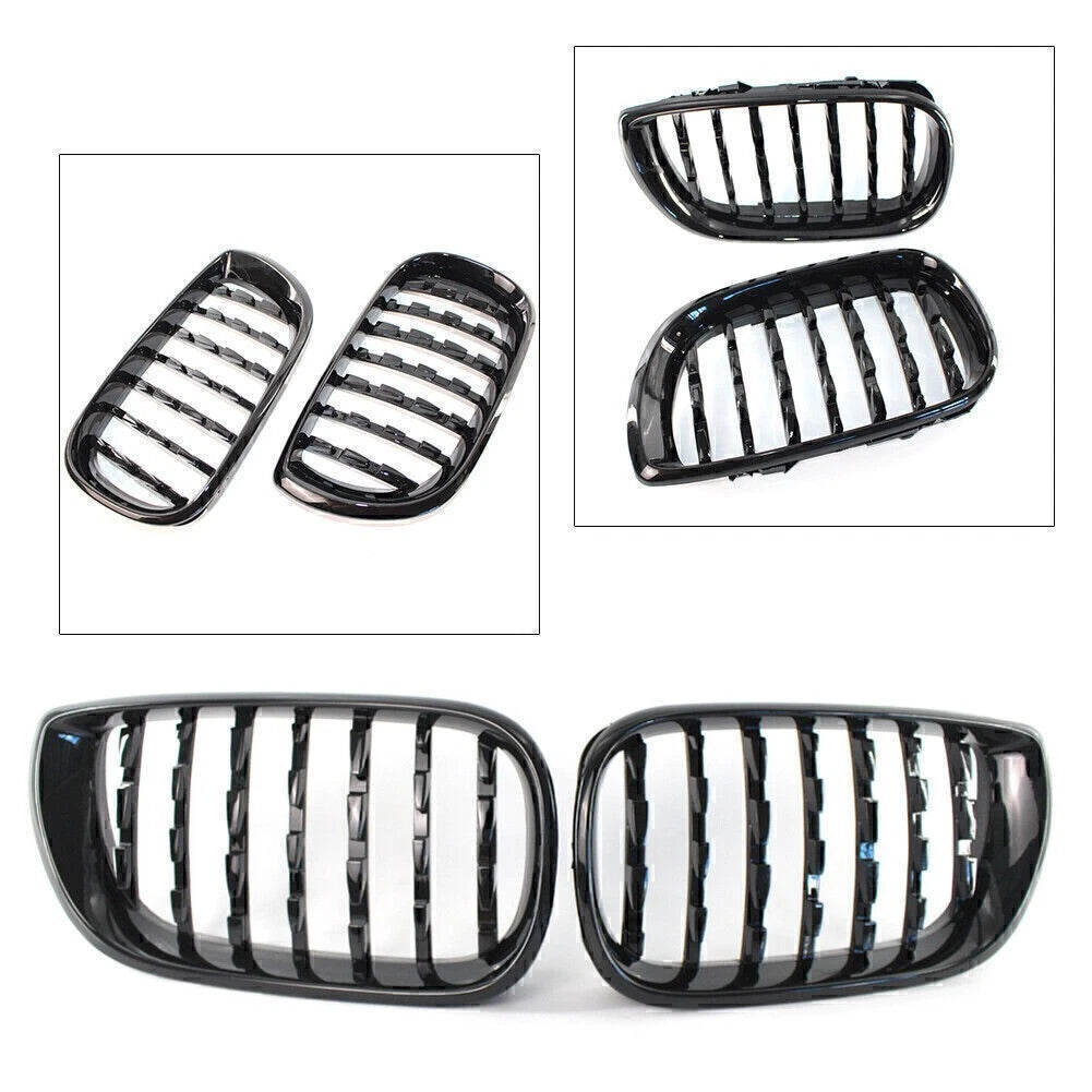 Front Bumper Grille for BMW E46 4D (2002–2005) Gloss Black Diamond Style
