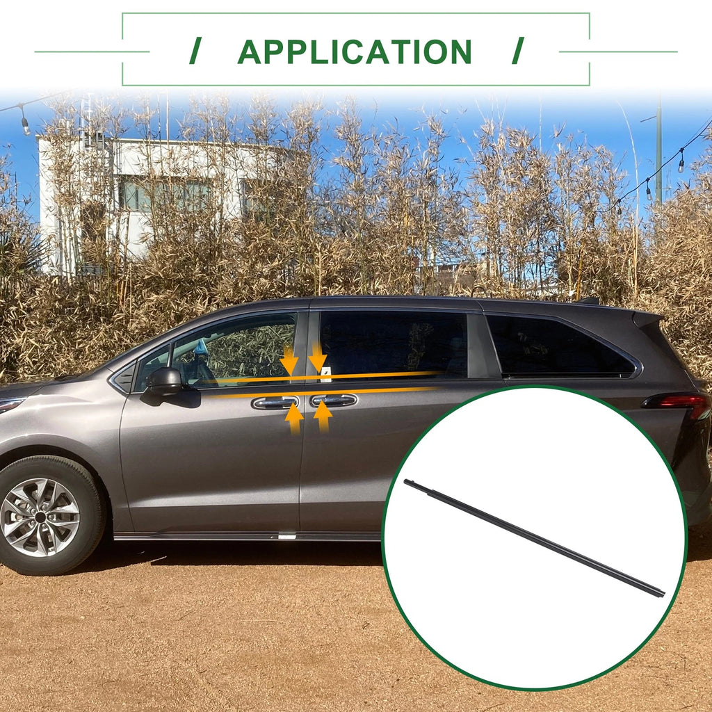 Front Left Window Weatherstrip Seal Replacement for Toyota Sienna (2011–2022)
