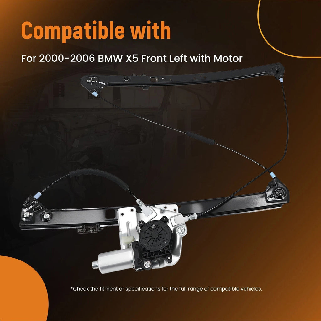 Electric Front Left Window Regulator & Motor Assembly for BMW X5 (2000–2006) 741-488
