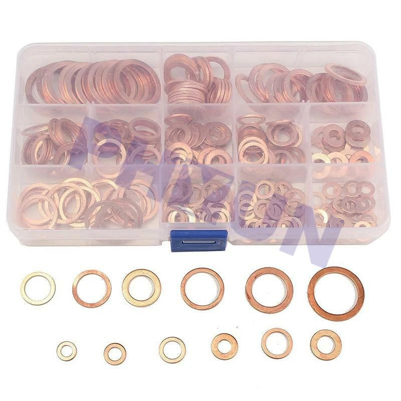 Set of 12 Engine Oil Drain Plug Copper Crush Washer Gasket for