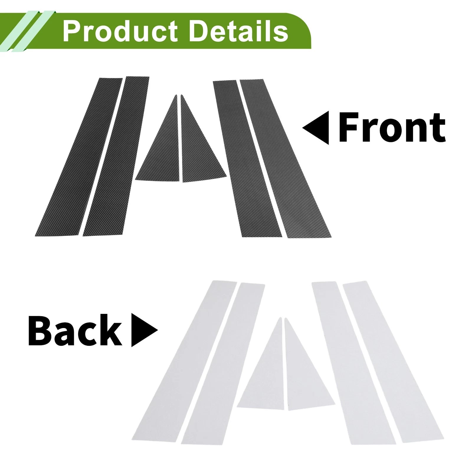 6 Pcs Pillar Window Trim Replacement for Chevy Captiva (2006–2015)