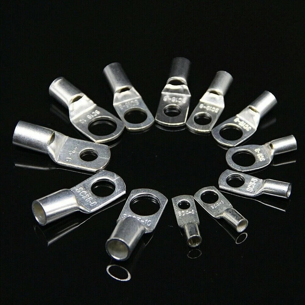 100Pcs Crimp Connectors Kit for Battery Welding Cable Lug Ring