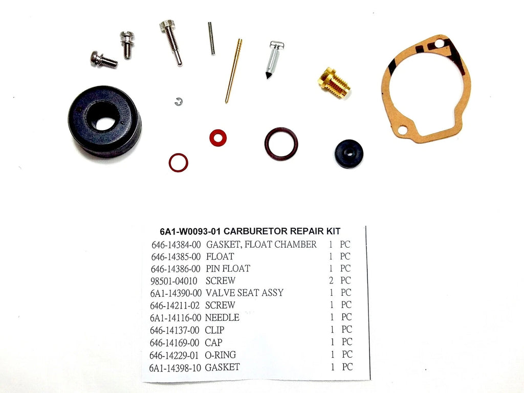 Carburetor Kit for Yamaha 2HP (Replaces 6A1-W0093-01-00)