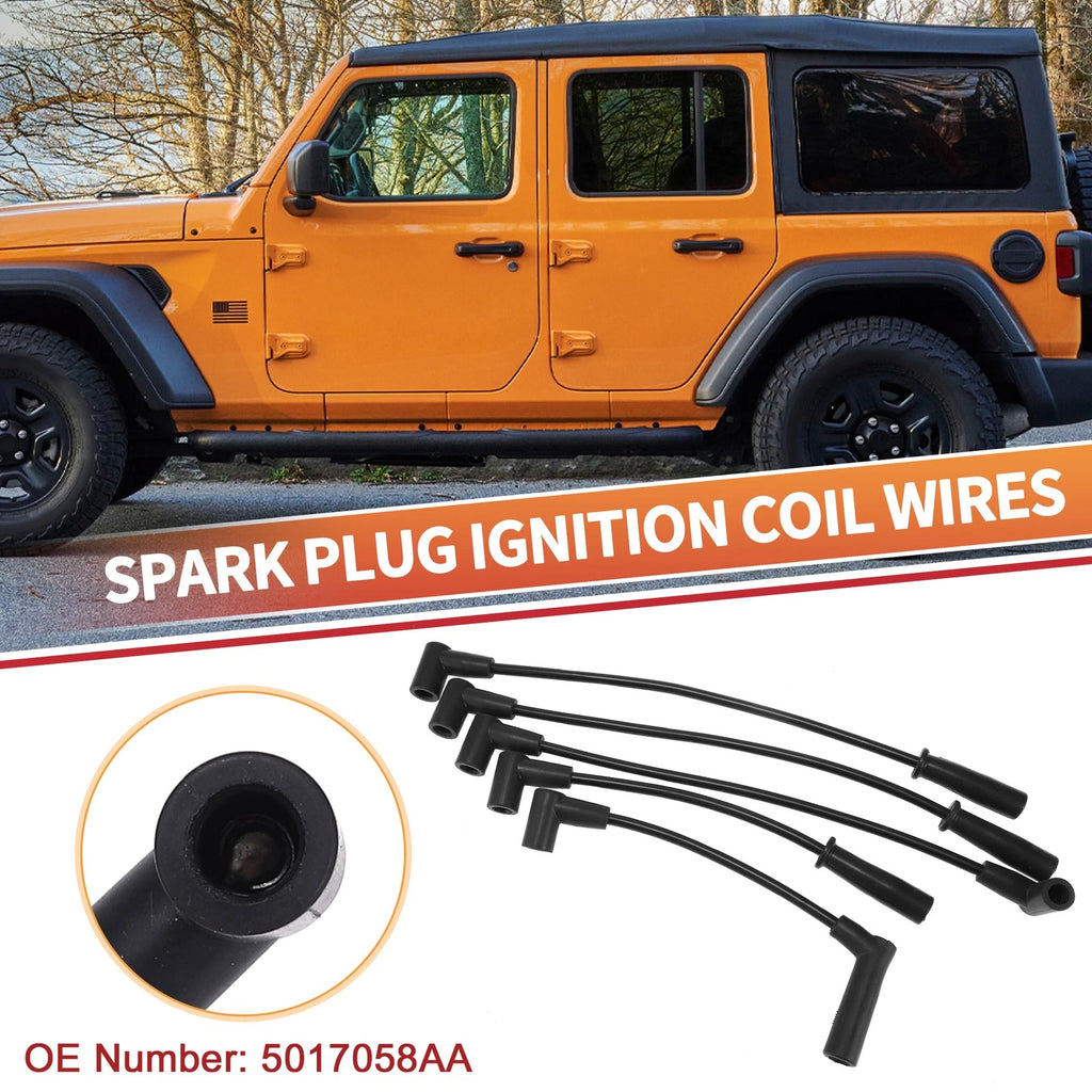 5 Pcs Ignition Coil Spark Plug Wire Set Replacement for Dodge Dakota (1996–2002)