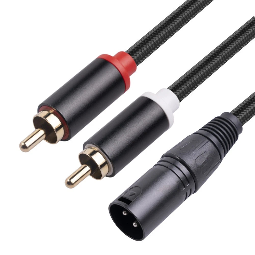 1M Gold Plated Male Audio Y Adapter for Audio Equipment