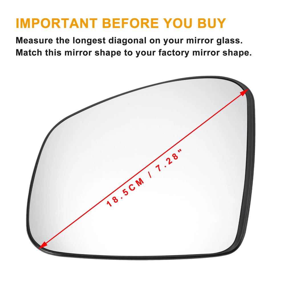 Left Side Heated White Mirror Glass for Renault Twingo (SMART)