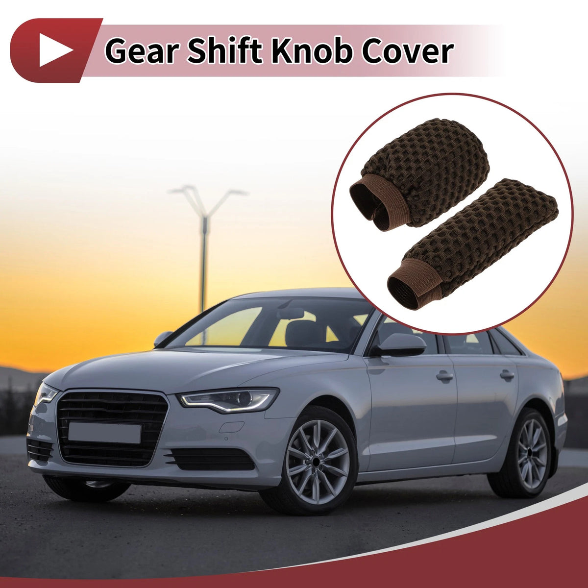 Gear Knob Protector Cover for Universal Cars (Coffee Color)