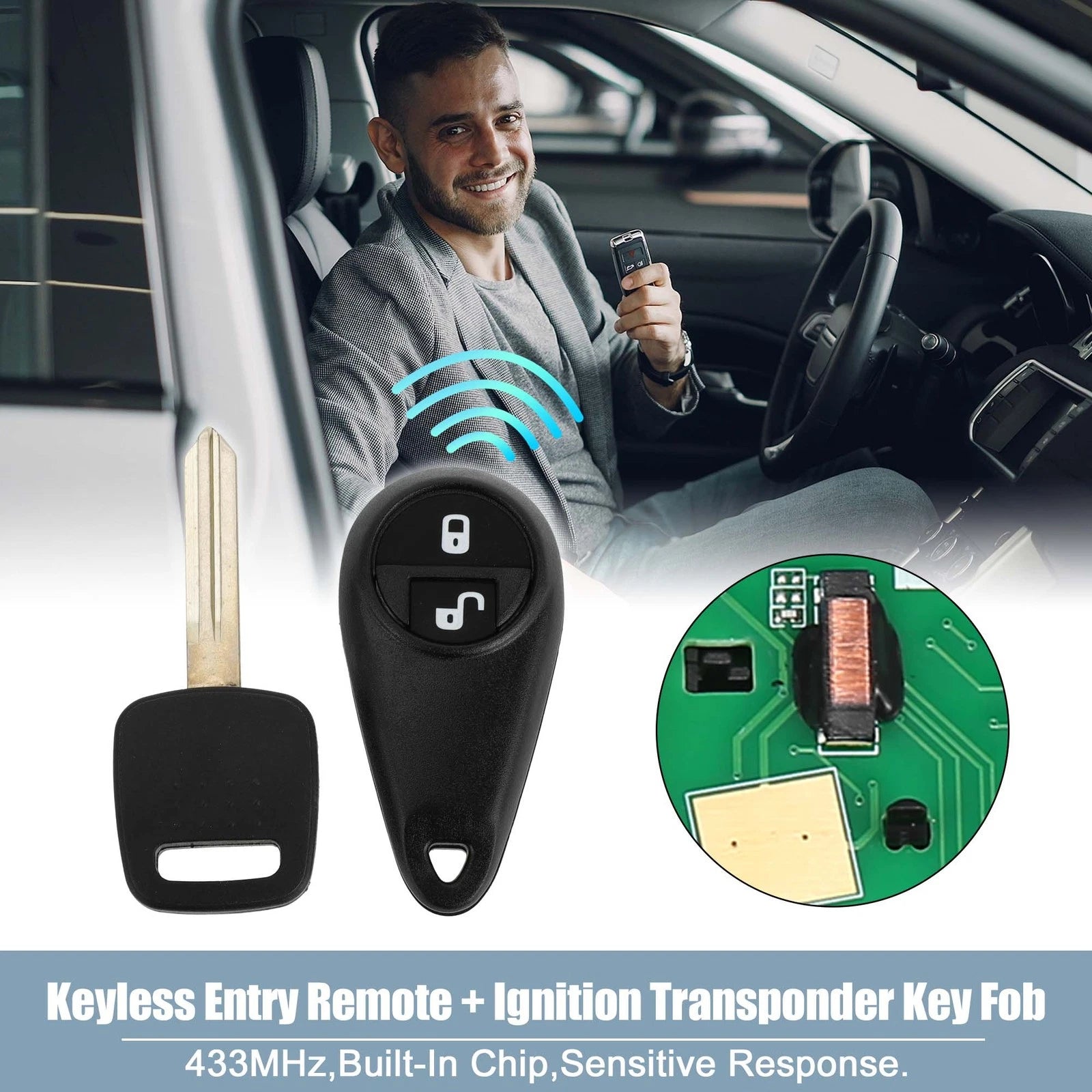 433MHz Keyless Entry Remote Start Key Fob for Subaru Forester (2014–2018)