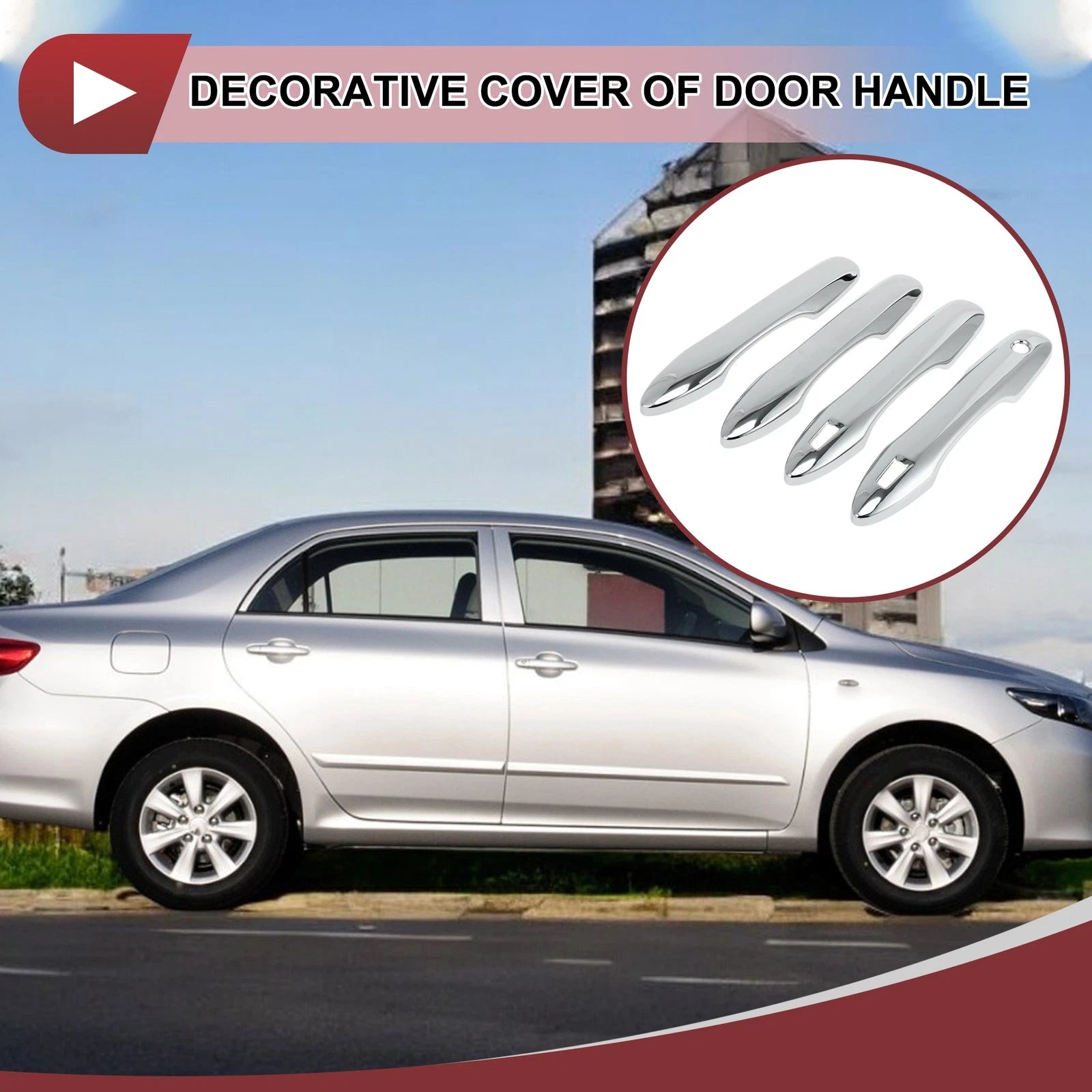 4Pcs Car Door Handle Cover Replacement for Toyota Camry 2018–2024 ABS