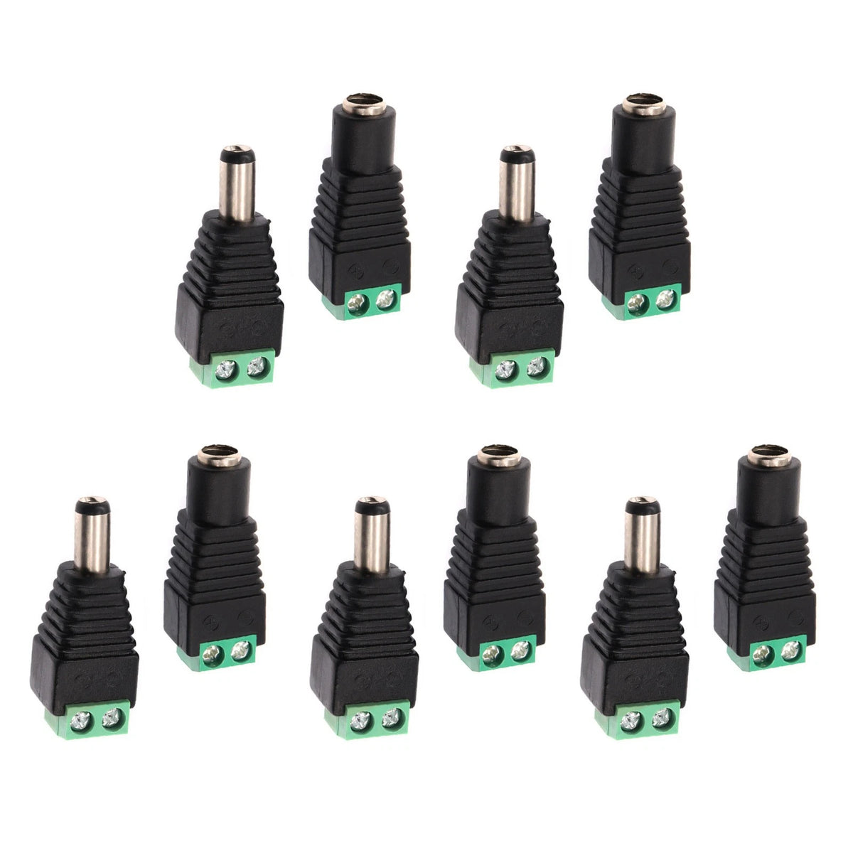 5 Pairs 5.5mm x 2.1mm DC Power Connector Jack Plug for 12V 24V Systems