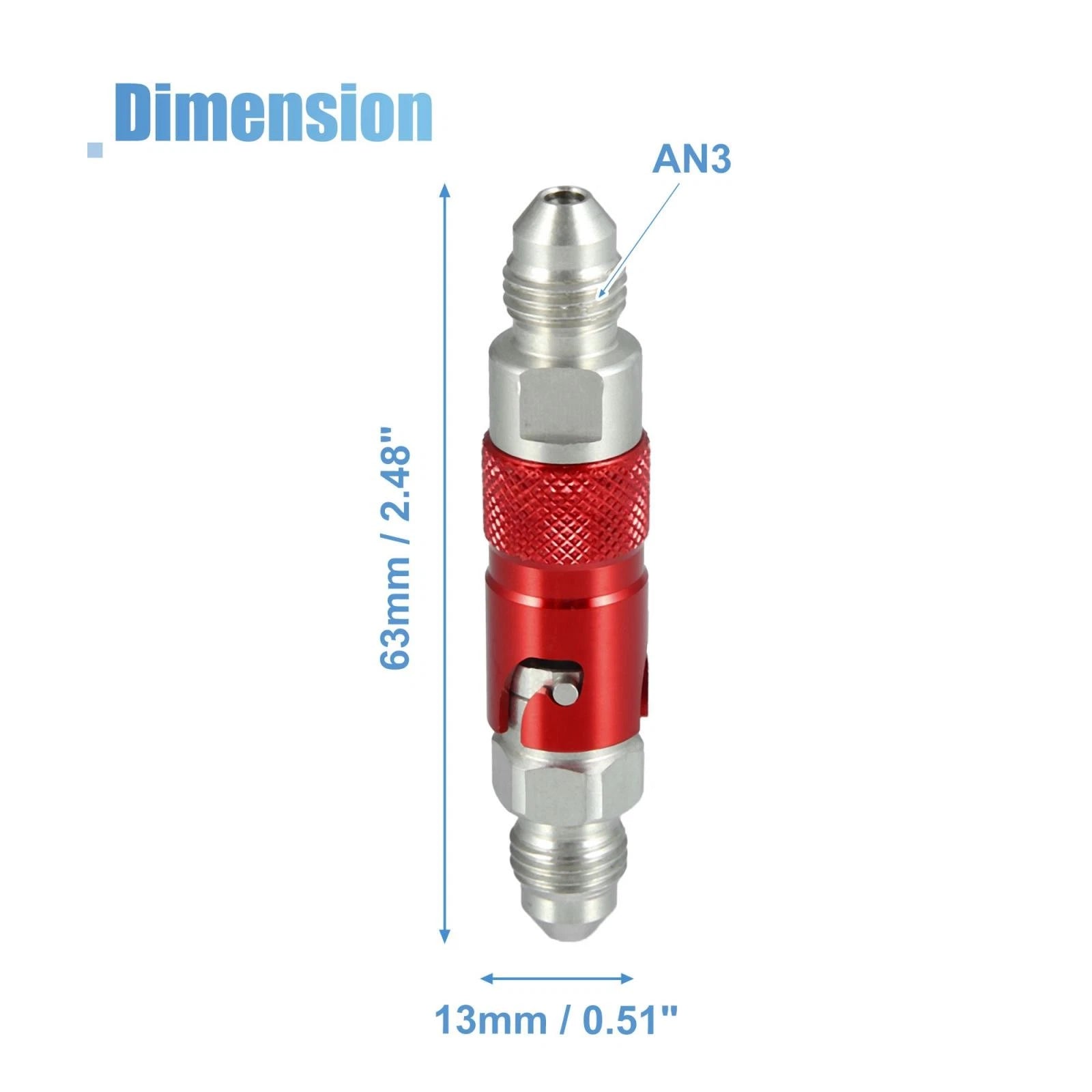 AN3 Quick Release Disconnect Dry Break Coupling Fitting for Brake Hose (Red)