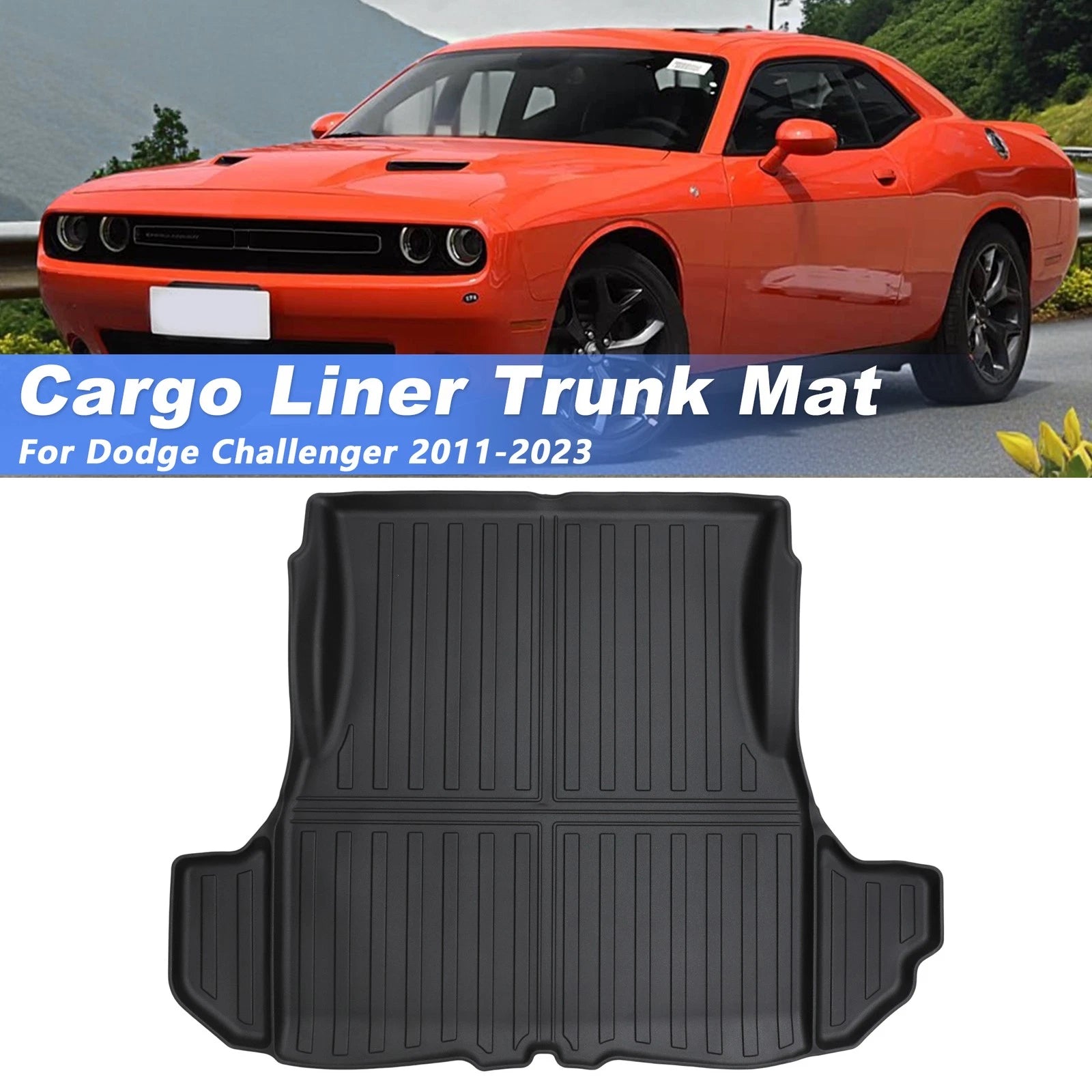 All Weather TPE Cargo Mat for Dodge Challenger (2011–2023) Trunk Liner