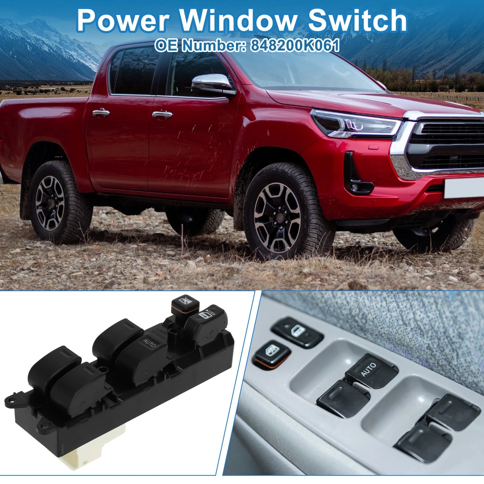 Front Right Side Power Window Switch for Toyota Hilux (2004–2015)