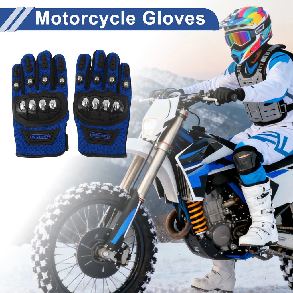 Cycling Gloves Long Finger Steel Shell for Mountain Biking Blue (Universal)
