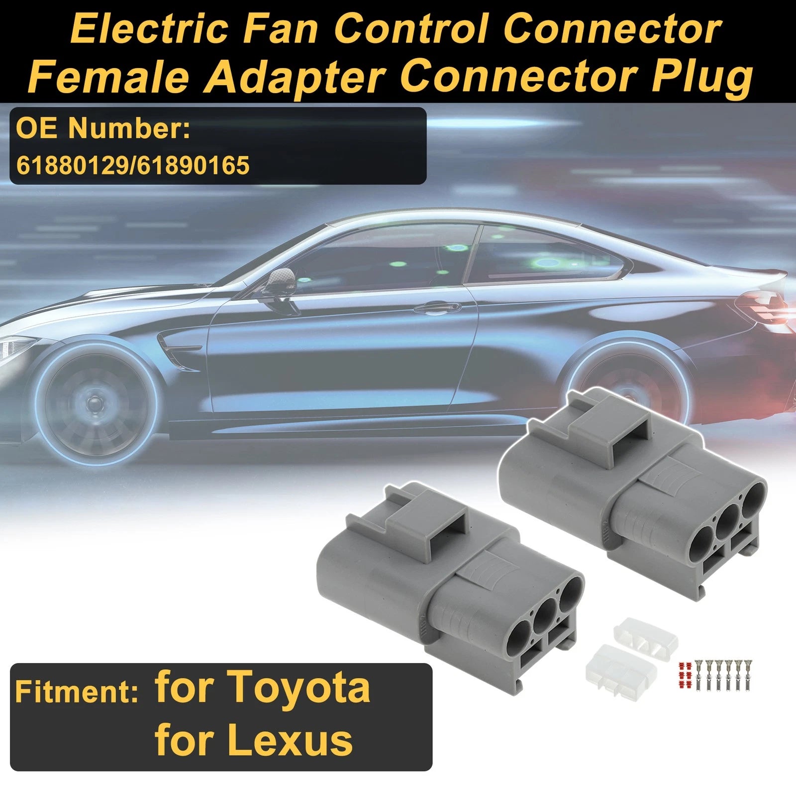 3 Pin Electric Fan Control Connector Plug for Toyota (2005–2015)