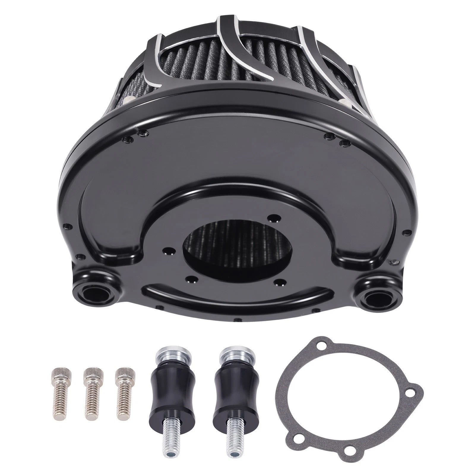 Turbine Air Filter Kit for Harley Dyna (2000–2017) Black Element