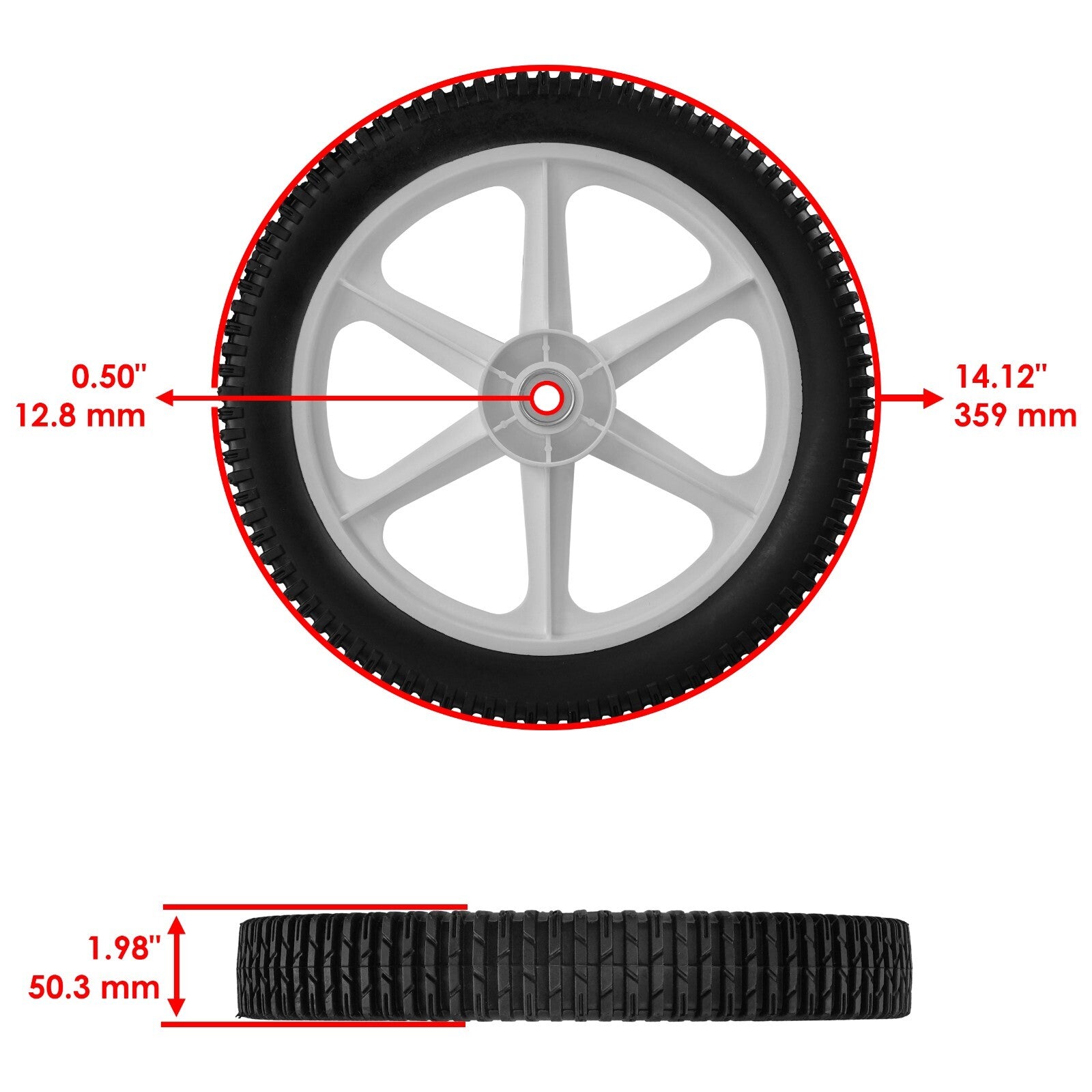 Mower Wheel Replacement for Craftsman 917387480 917387580 14 Inch (2009–2010)